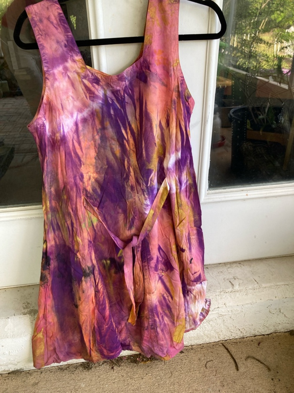 Multicolor Tie-Dye Dress in Purple, Pink & Gold